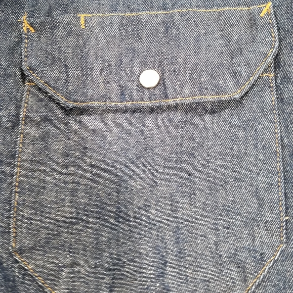 SOLD.     Indian Larry Motorcycle Denim Work Shirt - Picture 4 of 6